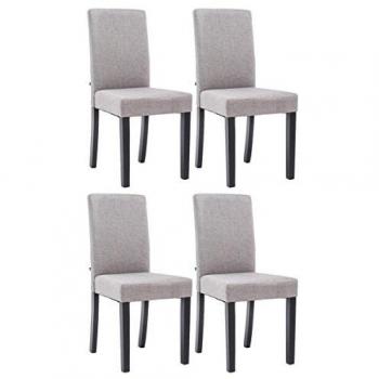 Sillas de Comedor Ina en Tela Gris Claro y Negro