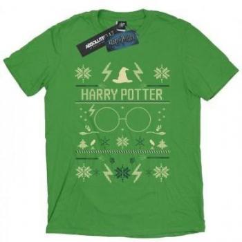 Harry Potter Ladies Christmas Graphic Boyfriend T-Shirt