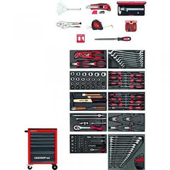 Pack d’outils Gedore rouge – Servante porte-outils mécanique, 166 pièces (R21560002)