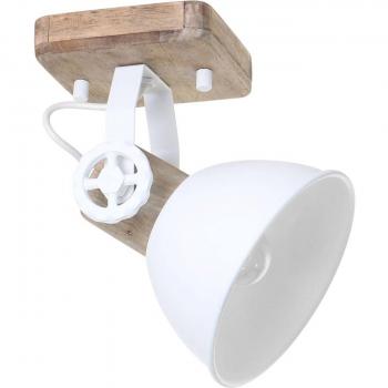 Applique murale GEARWOOD Spot en bois de chêne et métal blanc, hauteur 17 cm