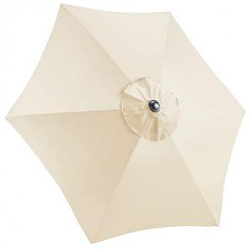 CHRISTOW Replacement Parasol Canopy 2m Hexagonal 6 Arms UV 30+ Protection For Garden Umbrella (Cream Fabric)