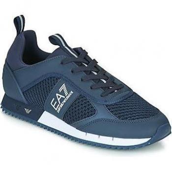 Basket EA7 Emporio Armani Homme Bleu Textile, Détails Embossés, 45 1/3