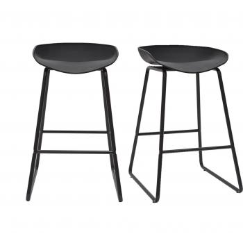 Sgabelli da bar design neri H65 cm (set di 2)