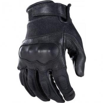 Schnittschutzhandschuhe Taktisch aus Leder und Kevlar, schwarz