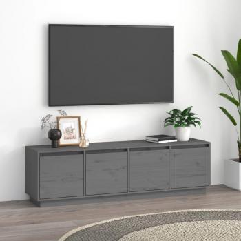 Meuble TV gris 156x37x45 cm en bois de pin massif