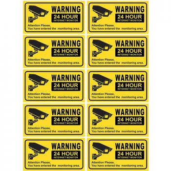 10PCS Video Camera Security Warning Signs