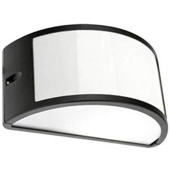 Plafón aplique ip44 1/2 luna abierto negro