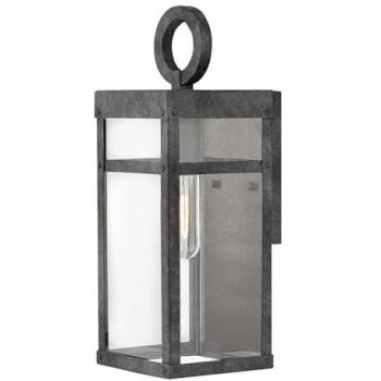 Außen-Wandleuchte Vintage Design Aluminium Glas IP44 Zink Antik E27 33,6 cm