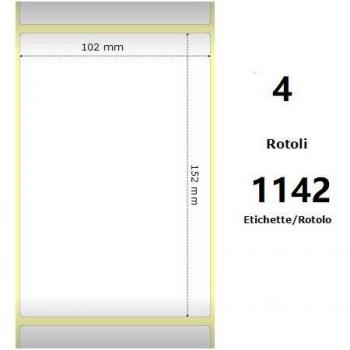 Etichette Zebra Bianche 102x152 mm 1142pz Termiche Compatibili Zt230/zt411/zm400/s4m Z-2000d 4x6x3 Core