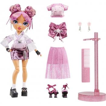 Poupée Modèle Rainbow High S4 – Lila Yamamoto (Mauve) – 2 Vêtements & Accessoires