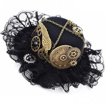 Cosplay Halloween: Sombrero Gótico con Detalle de Engranaje