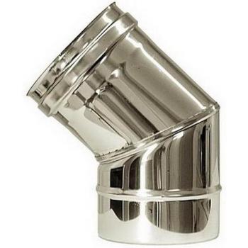 Cheminee inox courbe 45° DN 130