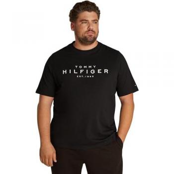 Tommy Hilfiger Big & Tall Rundhalsshirt mit Logodruck in großen Größen, Schwarz (3XL)