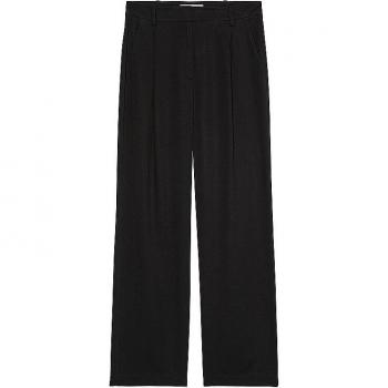 Marc O'Polo Fließende Bundfaltenhose straight schwarz 34