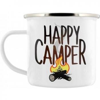 Happy Camper Enamel Camping Mug