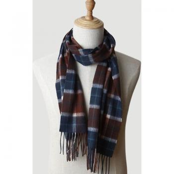 Men's Long Winter Warm Scarf in Plaid Pattern by Naizaiga (BHYR31)