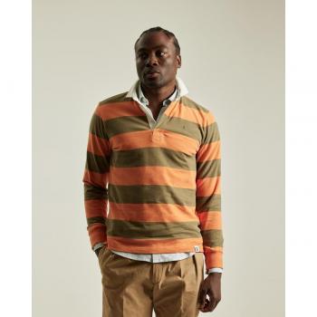 Polo Hombre Rayas Naranja