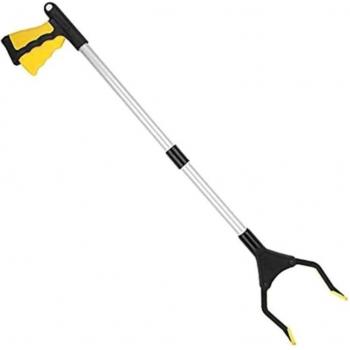 Long Reach Trash Picker with Curved Handle
