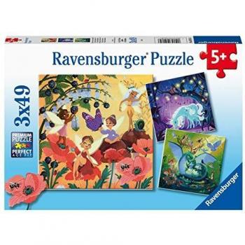 Ravensburger 3-in-1 Fantasy World Puzzle: Unicorn, Dragon, and Fairy
