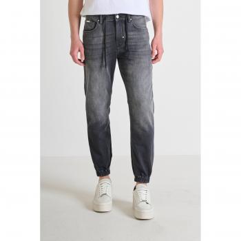 Jeans Cropped Fit Jake con Efecto Lavado y Cordón