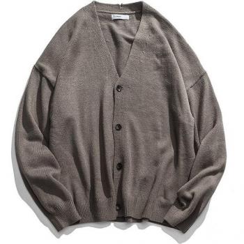 Cárdigan Suelto para Hombre, Diseño Coreano, Gris/Kaqui/Azul Cielo, Tallas M-XL