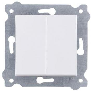 Interrupteur blanc double va‑et‑vient 211/01E EXEN – Bornes à vis