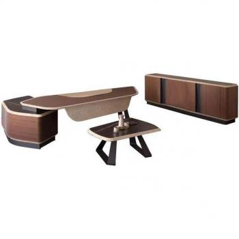 Eckschreibtisch & Sideboard Set – Europäische Handwerkskunst für modernes Büro