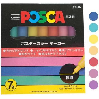 Graffitis à Tête Ronde 7 Couleurs – Stylo Posca Eau Fine