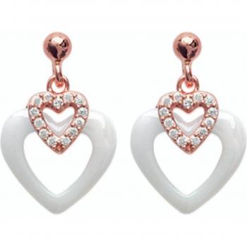 Love Chic – Boucles d'Or Plaqué en Céramique Rose-Clair