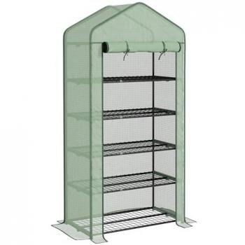 Outsunny Serre a 5 Livelli, Verde, 90cm x 49cm x 193cm – Modello allargato