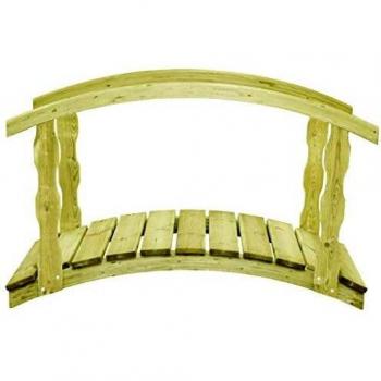 Ponte per giardino vidaXL con corrimano 170x74x105 cm in legno di pino impregnato