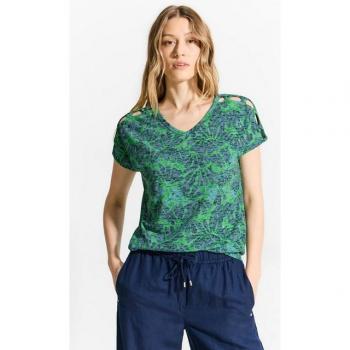 CECIL Casual Short Sleeve T-Shirt mit Burnout-Optik – Damen, Größe XXL (46)