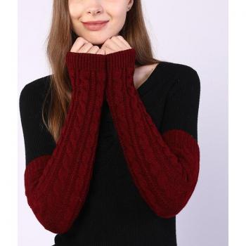 Calentadores de brazo sin dedos para mujer, manoplas de lana, estilo coreano, color sólido, otoño e invierno