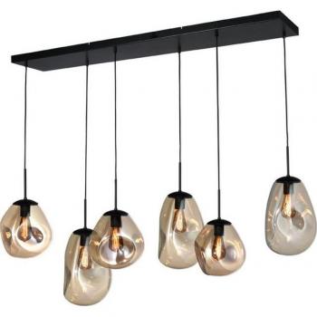 Masterlight 6-flammige Pendelleuchte mit Glas Fumé