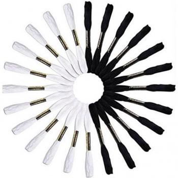 Pack Point de Croix PolyCoton Noir et Blanc