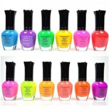 Collection de Vernis Néon 12 Couleurs avec Accessoire Gratuit