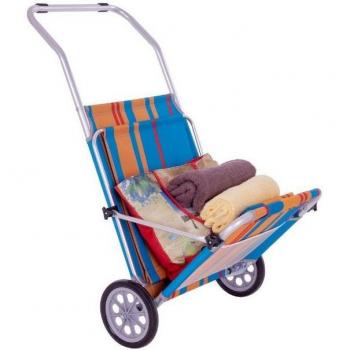 VCM Rollbare Strandliege mit Sonnenschutz und Rädern