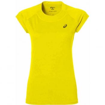 Asics T-Shirt Capsleeve, Mujer, Amarillo (Blazing Yellow)