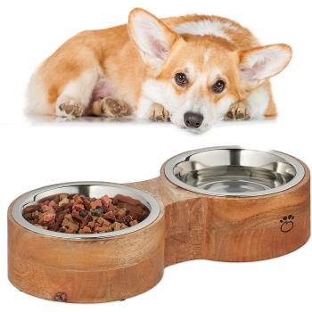 Cuencos PetRelax 2×1L: Acero Inoxidable Plateado – Ideal para Mascotas