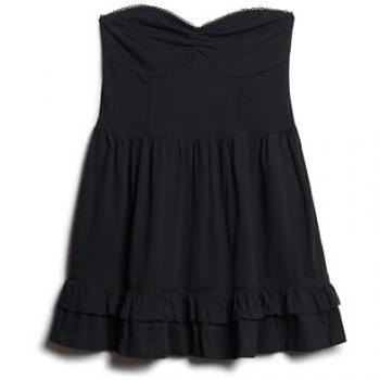 Superdry Elegante Vestido Corto 50's en Negra – Bandeau sin mangas, XL
