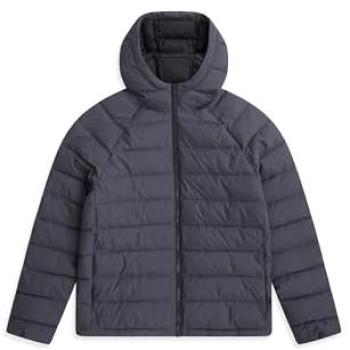 Grau Steppjacke für Herren mit Kapuze