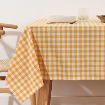 Nappe Étanche Carreaux Jaune 250x140 cm