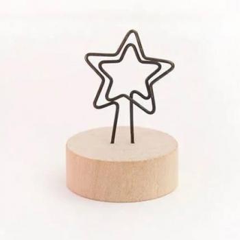 Carpeta de Madera con Clip Kawaii para Estudiantes