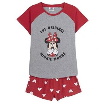 Pijama corto Minnie Mouse “Súper Star” – Rojo con Detalle Gris