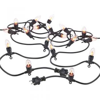 Guirlande lumineuse décorative vintage 4,2 m 10 ampoules effet flammes rouge