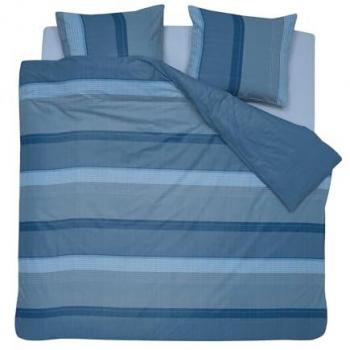 Cinderella Wendebettwäsche Prato Satin Streifen 3-teilig 200x200 cm Blau