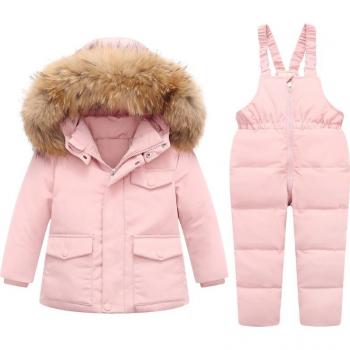 Abrigo de cuello de piel para niños