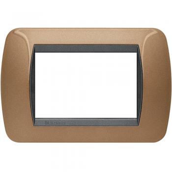 Bronzo Ossido Placca 3 Moduli BTicino L4803BO