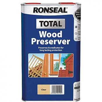 Ronseal Total Clear Wood Preserver Rot Fungi Woodworm 5 Litre 37658