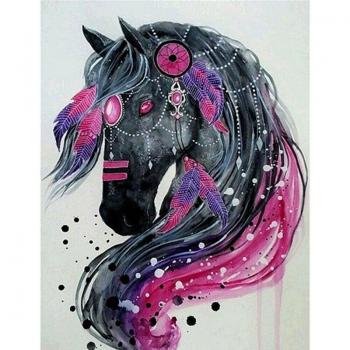 Caballo Negros en 5D: Atrapa Sueños Pintado